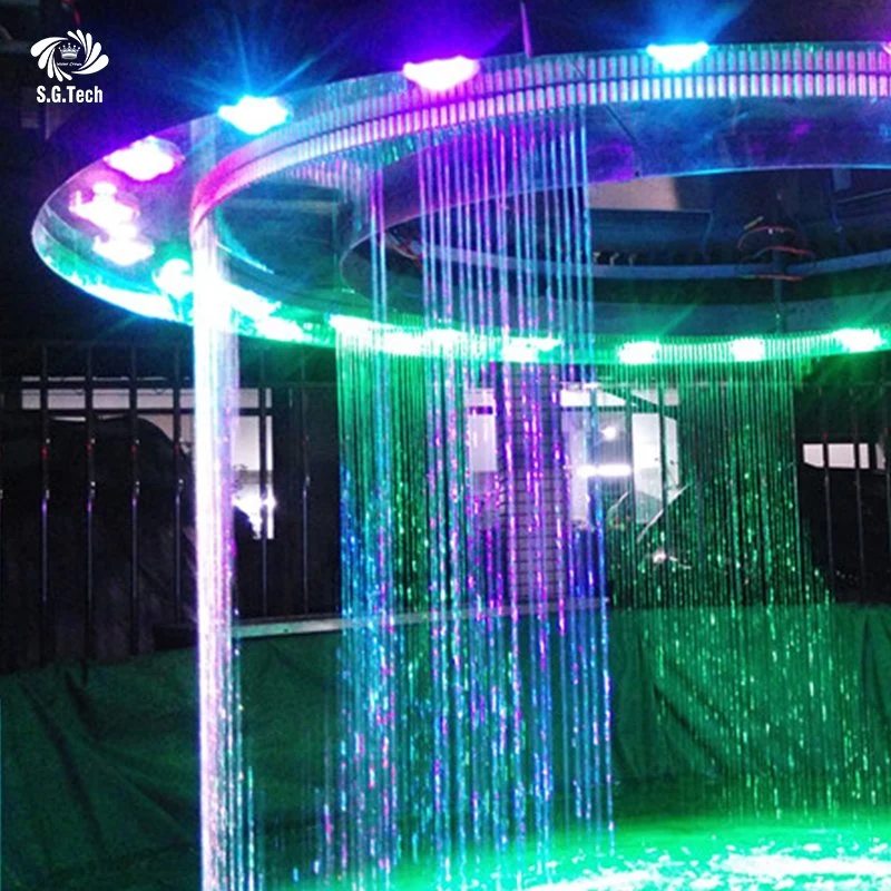 Customized Water Curtain with LED Light Stainless Steel Water Wall Dancing Musical Graphic Digital Water Curtain