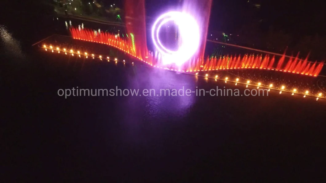 Outside Big Size RGB Lighting Floating Dancing Water Fountain with Laser and Fire