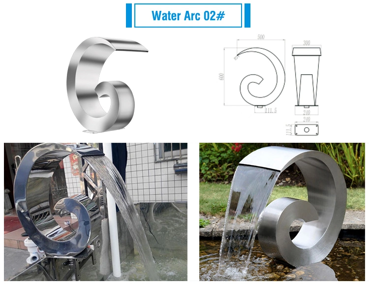 304 Stainless Steel Indoor Artificial Swimming Pool Water Curtain Waterfall Fountain